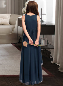 Catherine A-Line Scoop Neck Asymmetrical Chiffon Junior Bridesmaid Dress XXCP0013384