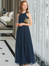 Load image into Gallery viewer, Melanie A-Line Scoop Neck Floor-Length Chiffon Junior Bridesmaid Dress With Ruffle XXCP0013397