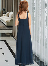 Load image into Gallery viewer, Melanie A-Line Scoop Neck Floor-Length Chiffon Junior Bridesmaid Dress With Ruffle XXCP0013397