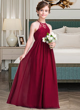 Load image into Gallery viewer, Alani A-Line Scoop Neck Floor-Length Chiffon Junior Bridesmaid Dress XXCP0013412