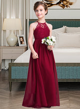 Load image into Gallery viewer, Alani A-Line Scoop Neck Floor-Length Chiffon Junior Bridesmaid Dress XXCP0013412