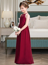 Load image into Gallery viewer, Alani A-Line Scoop Neck Floor-Length Chiffon Junior Bridesmaid Dress XXCP0013412