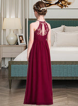 Load image into Gallery viewer, Alani A-Line Scoop Neck Floor-Length Chiffon Junior Bridesmaid Dress XXCP0013412