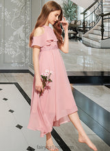 Load image into Gallery viewer, Chloe A-Line Scoop Neck Tea-Length Chiffon Lace Junior Bridesmaid Dress XXCP0013414