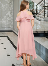 Load image into Gallery viewer, Chloe A-Line Scoop Neck Tea-Length Chiffon Lace Junior Bridesmaid Dress XXCP0013414