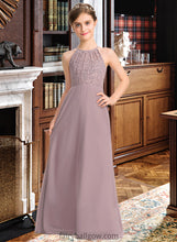 Load image into Gallery viewer, Jan A-LineScoopNeckFloor-LengthChiffonLaceJuniorBridesmaidDressWithRuffle#173272 XXCP0013416