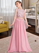 Load image into Gallery viewer, Fernanda A-LineScoopNeckFloor-LengthChiffonJuniorBridesmaidDress#130498 XXCP0013424