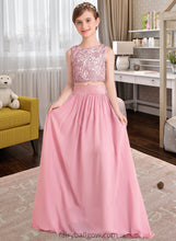 Load image into Gallery viewer, Fernanda A-LineScoopNeckFloor-LengthChiffonJuniorBridesmaidDress#130498 XXCP0013424