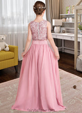 Load image into Gallery viewer, Fernanda A-LineScoopNeckFloor-LengthChiffonJuniorBridesmaidDress#130498 XXCP0013424