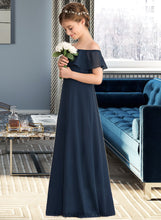 Load image into Gallery viewer, Noelle A-Line Off-the-Shoulder Floor-Length Chiffon Junior Bridesmaid Dress With Cascading Ruffles XXCP0013431