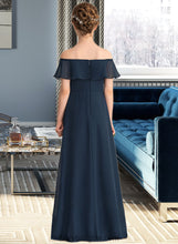 Load image into Gallery viewer, Noelle A-Line Off-the-Shoulder Floor-Length Chiffon Junior Bridesmaid Dress With Cascading Ruffles XXCP0013431