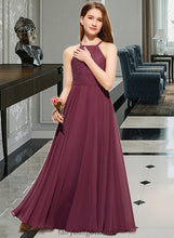 Load image into Gallery viewer, Heidi A-Line Square Neckline Floor-Length Chiffon Lace Junior Bridesmaid Dress XXCP0013434