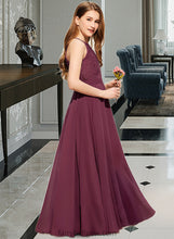 Load image into Gallery viewer, Heidi A-Line Square Neckline Floor-Length Chiffon Lace Junior Bridesmaid Dress XXCP0013434