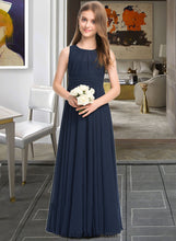 Load image into Gallery viewer, Ciara A-Line Scoop Neck Floor-Length Chiffon Junior Bridesmaid Dress With Ruffle XXCP0013441