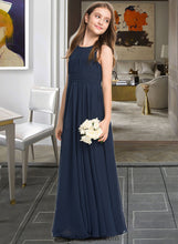 Load image into Gallery viewer, Ciara A-Line Scoop Neck Floor-Length Chiffon Junior Bridesmaid Dress With Ruffle XXCP0013441