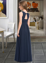 Load image into Gallery viewer, Ciara A-Line Scoop Neck Floor-Length Chiffon Junior Bridesmaid Dress With Ruffle XXCP0013441