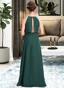 Riya A-Line Scoop Neck Floor-Length Chiffon Junior Bridesmaid Dress XXCP0013442