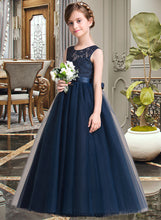 Load image into Gallery viewer, Kailee Ball-Gown/PrincessScoopNeckFloor-LengthTulleJuniorBridesmaidDressWithSash#126265 XXCP0013449