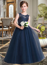 Load image into Gallery viewer, Kailee Ball-Gown/PrincessScoopNeckFloor-LengthTulleJuniorBridesmaidDressWithSash#126265 XXCP0013449