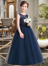 Load image into Gallery viewer, Kailee Ball-Gown/PrincessScoopNeckFloor-LengthTulleJuniorBridesmaidDressWithSash#126265 XXCP0013449