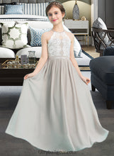 Load image into Gallery viewer, Celeste A-Line Scoop Neck Floor-Length Chiffon Junior Bridesmaid Dress XXCP0013463