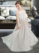 Load image into Gallery viewer, Celeste A-Line Scoop Neck Floor-Length Chiffon Junior Bridesmaid Dress XXCP0013463