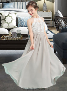 Celeste A-Line Scoop Neck Floor-Length Chiffon Junior Bridesmaid Dress XXCP0013463