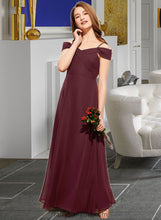 Load image into Gallery viewer, Claudia A-Line Off-the-Shoulder Floor-Length Chiffon Junior Bridesmaid Dress With Ruffle XXCP0013467