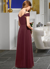 Load image into Gallery viewer, Claudia A-Line Off-the-Shoulder Floor-Length Chiffon Junior Bridesmaid Dress With Ruffle XXCP0013467