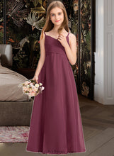 Load image into Gallery viewer, Kaylee A-Line Sweetheart Floor-Length Chiffon Junior Bridesmaid Dress With Ruffle XXCP0013470