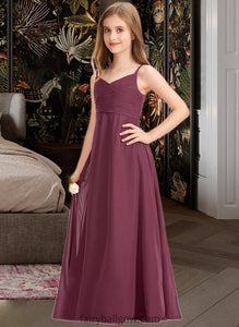 Kaylee A-Line Sweetheart Floor-Length Chiffon Junior Bridesmaid Dress With Ruffle XXCP0013470