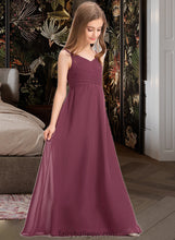 Load image into Gallery viewer, Kaylee A-Line Sweetheart Floor-Length Chiffon Junior Bridesmaid Dress With Ruffle XXCP0013470