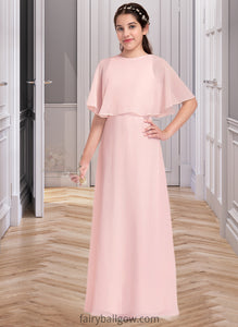 Lesley A-Line Scoop Neck Floor-Length Chiffon Junior Bridesmaid Dress XXCP0013472