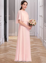 Load image into Gallery viewer, Lesley A-Line Scoop Neck Floor-Length Chiffon Junior Bridesmaid Dress XXCP0013472