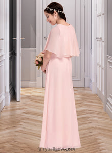 Lesley A-Line Scoop Neck Floor-Length Chiffon Junior Bridesmaid Dress XXCP0013472