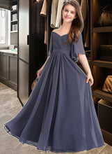 Load image into Gallery viewer, Natasha A-Line Off-the-Shoulder Floor-Length Chiffon Junior Bridesmaid Dress With Ruffle Bow(s) XXCP0013479