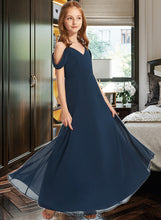 Load image into Gallery viewer, Myah A-Line Off-the-Shoulder Floor-Length Chiffon Junior Bridesmaid Dress XXCP0013485