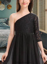 Load image into Gallery viewer, Ashtyn A-Line One-Shoulder Floor-Length Chiffon Lace Junior Bridesmaid Dress XXCP0013486