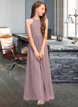 Load image into Gallery viewer, Amy A-Line Scoop Neck Floor-Length Chiffon Junior Bridesmaid Dress With Cascading Ruffles XXCP0013492