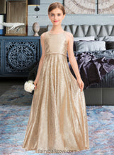 Load image into Gallery viewer, Amelie A-Line Scoop Neck Floor-Length Sequined Junior Bridesmaid Dress XXCP0013495