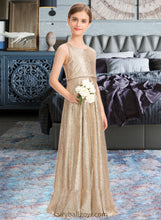 Load image into Gallery viewer, Amelie A-Line Scoop Neck Floor-Length Sequined Junior Bridesmaid Dress XXCP0013495