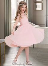 Load image into Gallery viewer, Noemi A-Line One-Shoulder Knee-Length Chiffon Junior Bridesmaid Dress With Ruffle XXCP0013499