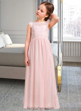 Load image into Gallery viewer, Madelynn A-LineScoopNeckFloor-LengthChiffonLaceJuniorBridesmaidDress#81155 XXCP0013502