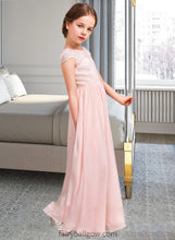 Load image into Gallery viewer, Madelynn A-LineScoopNeckFloor-LengthChiffonLaceJuniorBridesmaidDress#81155 XXCP0013502