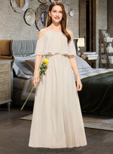 Load image into Gallery viewer, Gabrielle A-Line Scoop Neck Floor-Length Chiffon Junior Bridesmaid Dress XXCP0013503