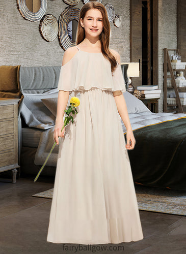 Gabrielle A-Line Scoop Neck Floor-Length Chiffon Junior Bridesmaid Dress XXCP0013503