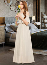 Load image into Gallery viewer, Gabrielle A-Line Scoop Neck Floor-Length Chiffon Junior Bridesmaid Dress XXCP0013503