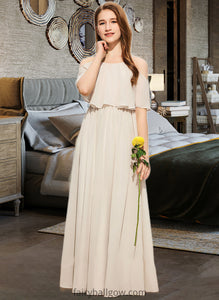 Gabrielle A-Line Scoop Neck Floor-Length Chiffon Junior Bridesmaid Dress XXCP0013503