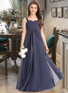 Lauryn A-Line Sweetheart Floor-Length Chiffon Junior Bridesmaid Dress With Ruffle XXCP0013504