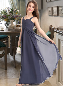 Lauryn A-Line Sweetheart Floor-Length Chiffon Junior Bridesmaid Dress With Ruffle XXCP0013504